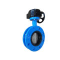 2015 new style carbon steel wafer butterfly valves gearbox